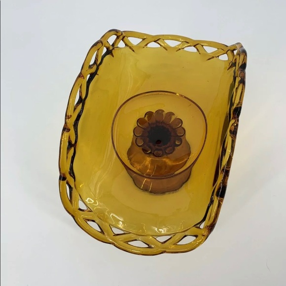 Vintage Indiana amber glass fruit basket - Picture 3 of 7